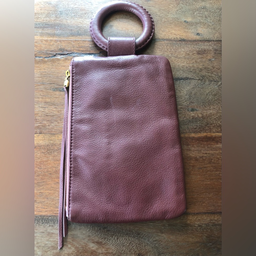 HOBO - Wristlet/Handle Clutch 100% Leather + Brick Brown - Picture 2 of 15